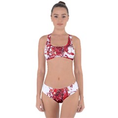 Red Pomegranate Fried Fruit Juice Criss Cross Bikini Set by Mariart