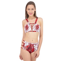 Red Pomegranate Fried Fruit Juice Cage Up Bikini Set by Mariart