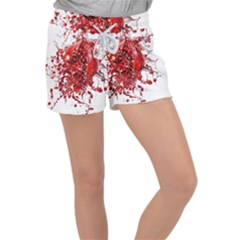 Red Pomegranate Fried Fruit Juice Women s Velour Lounge Shorts