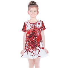 Red Pomegranate Fried Fruit Juice Kids  Simple Cotton Dress