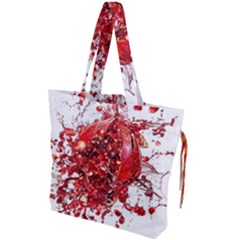 Red Pomegranate Fried Fruit Juice Drawstring Tote Bag by Mariart