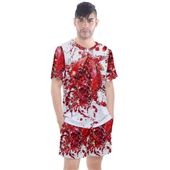 Red Pomegranate Fried Fruit Juice Men s Mesh Tee And Shorts Set