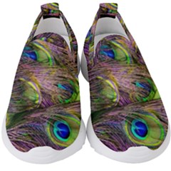 Peacock Feathers Kids  Slip On Sneakers