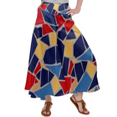 Pattern Tile Wall Background Satin Palazzo Pants