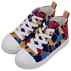 Pattern Tile Wall Background Kids  Mid-top Canvas Sneakers