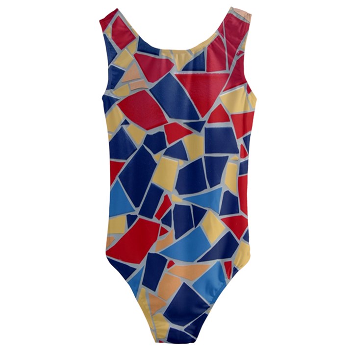 Pattern Tile Wall Background Kids  Cut-Out Back One Piece Swimsuit