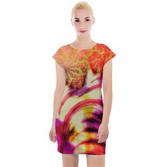 Fractal Mandelbrot Art Wallpaper Cap Sleeve Bodycon Dress