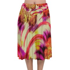 Fractal Mandelbrot Art Wallpaper Velvet Flared Midi Skirt