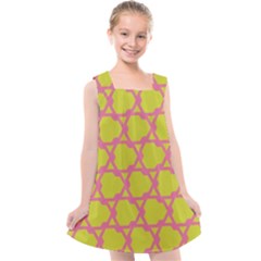 Pattern Background Structure Pink Kids  Cross Back Dress