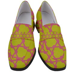 Pattern Background Structure Pink Women s Chunky Heel Loafers