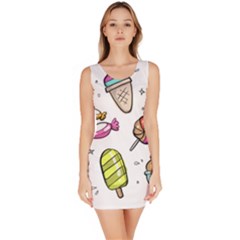 Doodle Cartoon Drawn Cone Food Bodycon Dress by Pakrebo