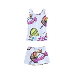 Doodle Cartoon Drawn Cone Food Kids  Boyleg Swimsuit