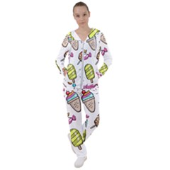 Doodle Cartoon Drawn Cone Food Women s Tracksuit