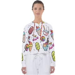 Doodle Cartoon Drawn Cone Food Women s Slouchy Sweat by Pakrebo