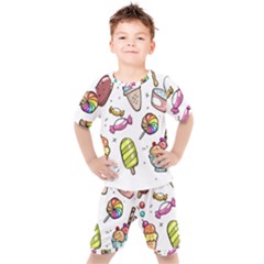 Doodle Cartoon Drawn Cone Food Kid s Set