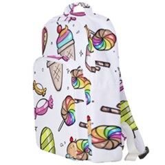 Doodle Cartoon Drawn Cone Food Double Compartment Backpack