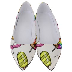 Doodle Cartoon Drawn Cone Food Women s Low Heels