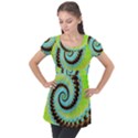 Fractal Julia Mandelbrot Art Puff Sleeve Tunic Top View1