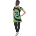 Fractal Julia Mandelbrot Art Puff Sleeve Tunic Top View2