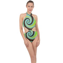 Fractal Julia Mandelbrot Art Halter Side Cut Swimsuit