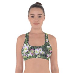 Mosaic Structure Pattern Background Cross Back Sports Bra by Pakrebo