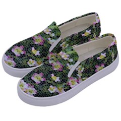 Mosaic Structure Pattern Background Kids  Canvas Slip Ons by Pakrebo