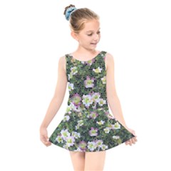 Mosaic Structure Pattern Background Kids  Skater Dress Swimsuit