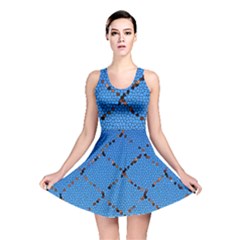 Pattern Structure Background Blue Reversible Skater Dress by Pakrebo