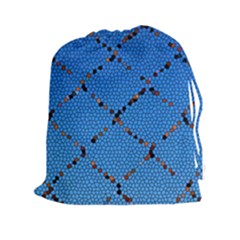 Pattern Structure Background Blue Drawstring Pouch (xxl) by Pakrebo