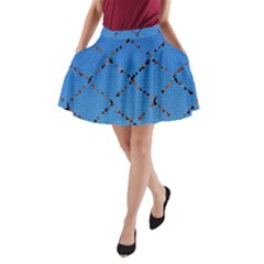 Pattern Structure Background Blue A-line Pocket Skirt by Pakrebo