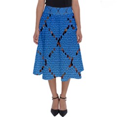 Pattern Structure Background Blue Perfect Length Midi Skirt