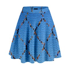 Pattern Structure Background Blue High Waist Skirt by Pakrebo