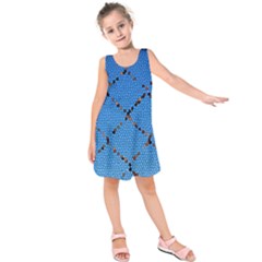 Pattern Structure Background Blue Kids  Sleeveless Dress by Pakrebo