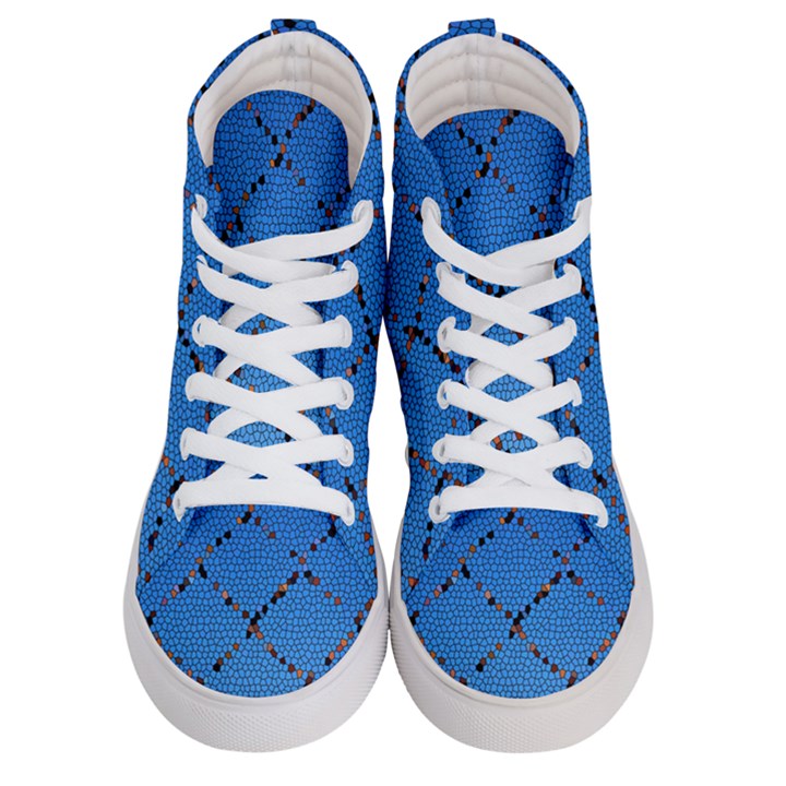 Pattern Structure Background Blue Men s Hi-Top Skate Sneakers