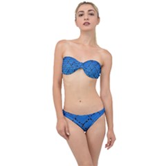 Pattern Structure Background Blue Classic Bandeau Bikini Set