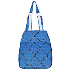 Pattern Structure Background Blue Center Zip Backpack