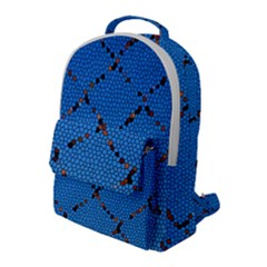 Pattern Structure Background Blue Flap Pocket Backpack (large)