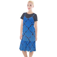 Pattern Structure Background Blue Camis Fishtail Dress