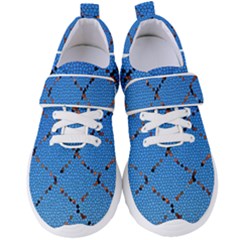 Pattern Structure Background Blue Women s Velcro Strap Shoes