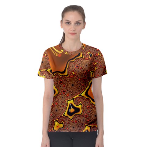 Fractal Julia Mandelbrot Art Women s Sport Mesh Tee by Pakrebo