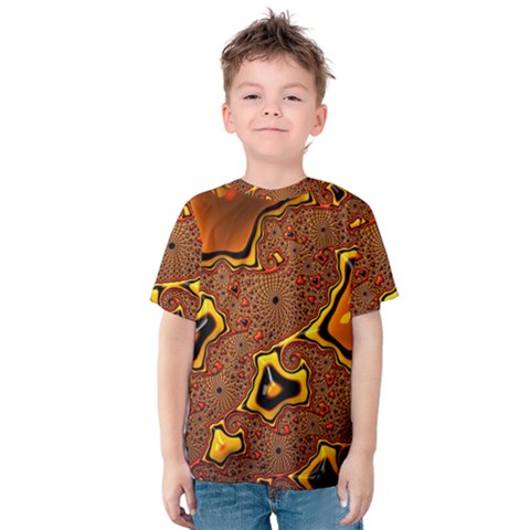 Fractal Julia Mandelbrot Art Kids  Cotton Tee by Pakrebo