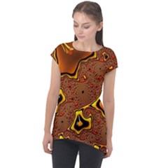 Fractal Julia Mandelbrot Art Cap Sleeve High Low Top