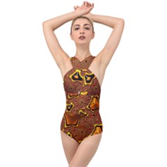 Fractal Julia Mandelbrot Art Cross Front Low Back Swimsuit