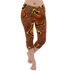 Fractal Julia Mandelbrot Art Lightweight Velour Capri Yoga Leggings