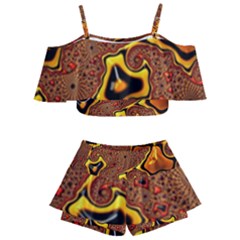 Fractal Julia Mandelbrot Art Kids  Off Shoulder Skirt Bikini