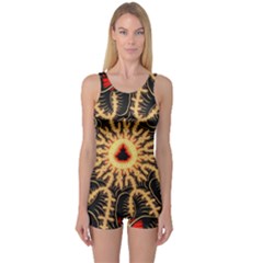 Fractal Julia Mandelbrot Art One Piece Boyleg Swimsuit by Pakrebo