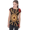 Fractal Julia Mandelbrot Art Cap Sleeve High Low Top View1