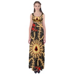 Fractal Julia Mandelbrot Art Empire Waist Maxi Dress by Pakrebo