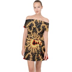 Fractal Julia Mandelbrot Art Off Shoulder Chiffon Dress