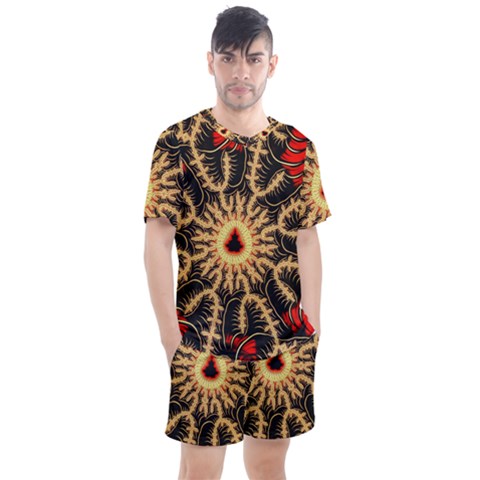 Fractal Julia Mandelbrot Art Men s Mesh Tee And Shorts Set by Pakrebo